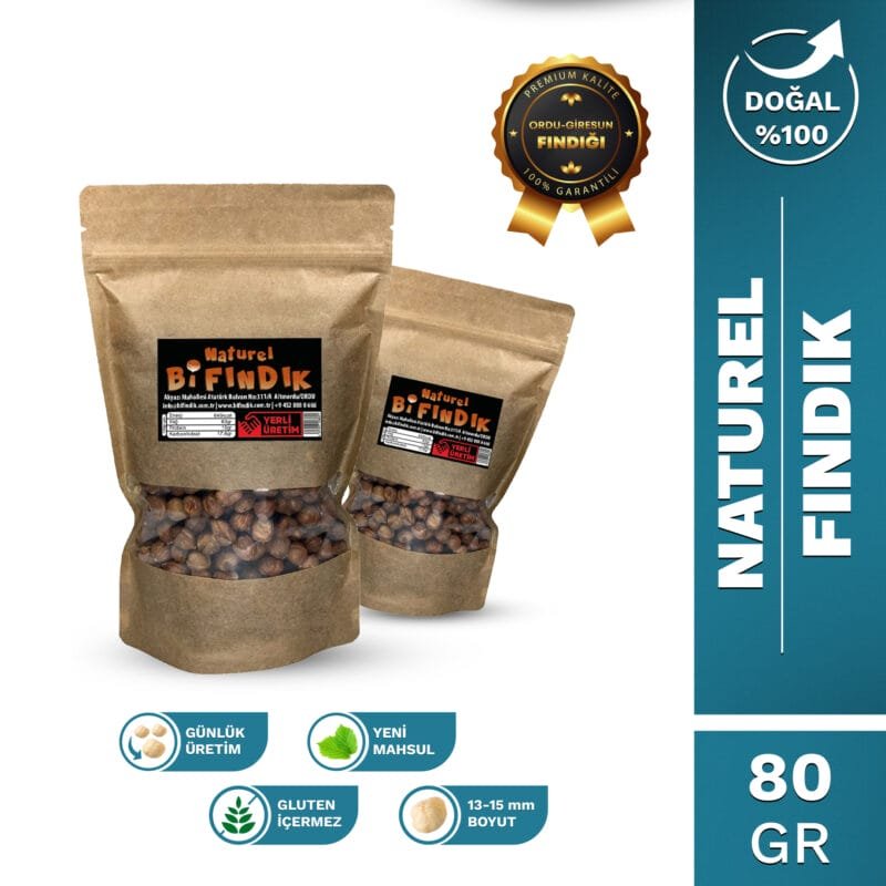 Natürel çiğ iç fındık 80 gr