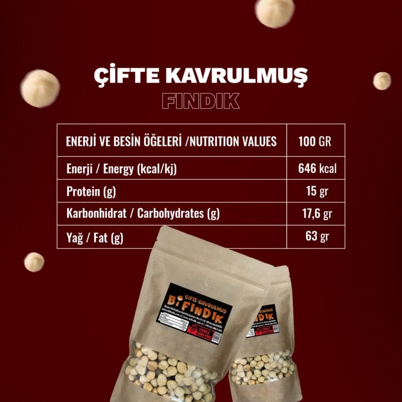 Çifte kavrulmuş iç fındık 250 gr