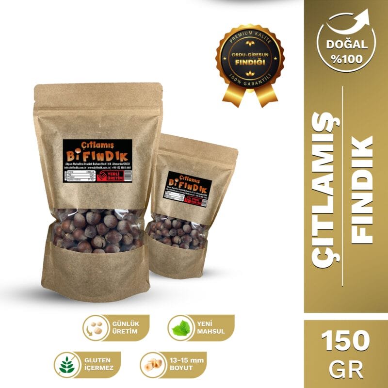 Kavrulmuş kabuklu fındık 150 gr