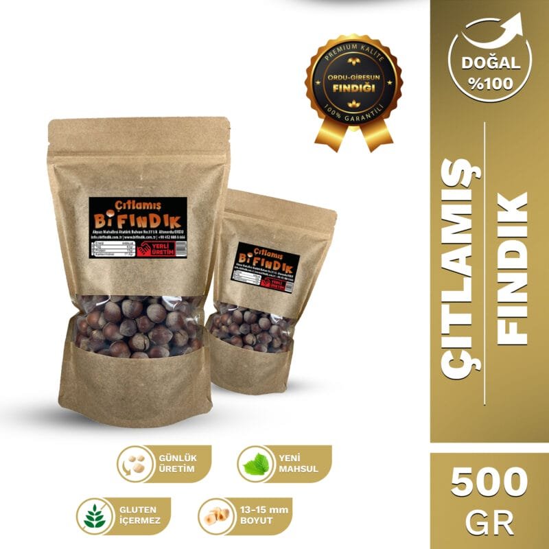 Kavrulmuş kabuklu fındık 500 gr