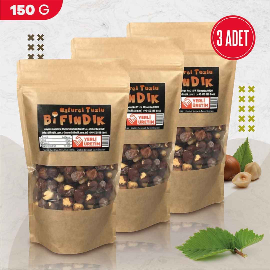 Kavrulmuş Tuzlu İç Fındık 150 g x3 Kavrulmuş Tuzlu İç Fındık 150 g x3